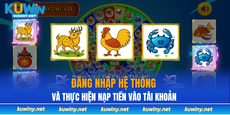 Đăng nhập hệ thống và thực hiện nạp tiền vào tài khoản 